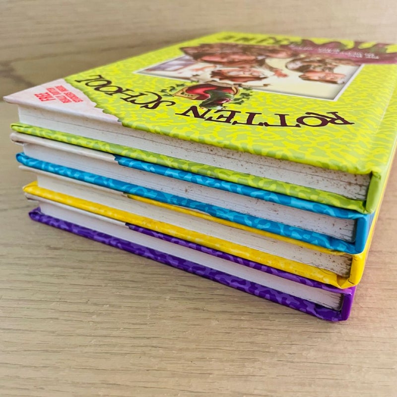 Rotten School Bundle-Lot of 4; The Big Blueberry Barf-Off, The Great Smelling Bee, The Good the Bad the Very Slimy, Lose Team Lose 