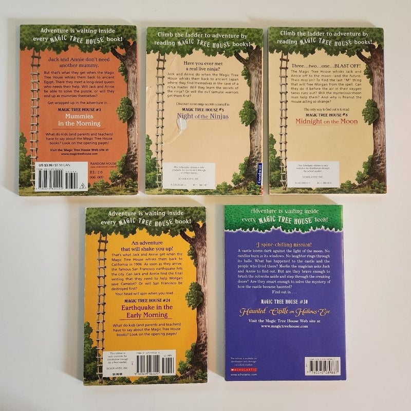 Magic Tree House Books 3, 5, 8, 24, 30