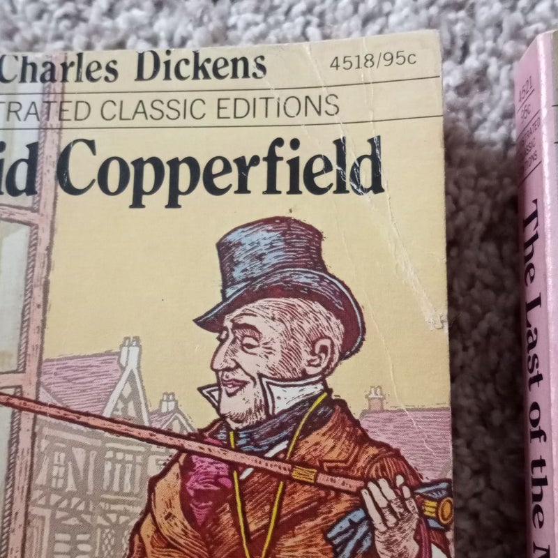 David Copperfield, The Last of the Mochicans, Oliver Twist, Moby Dick, The Call of the Wild, The Mutiny on Board H.M.S Bounty 