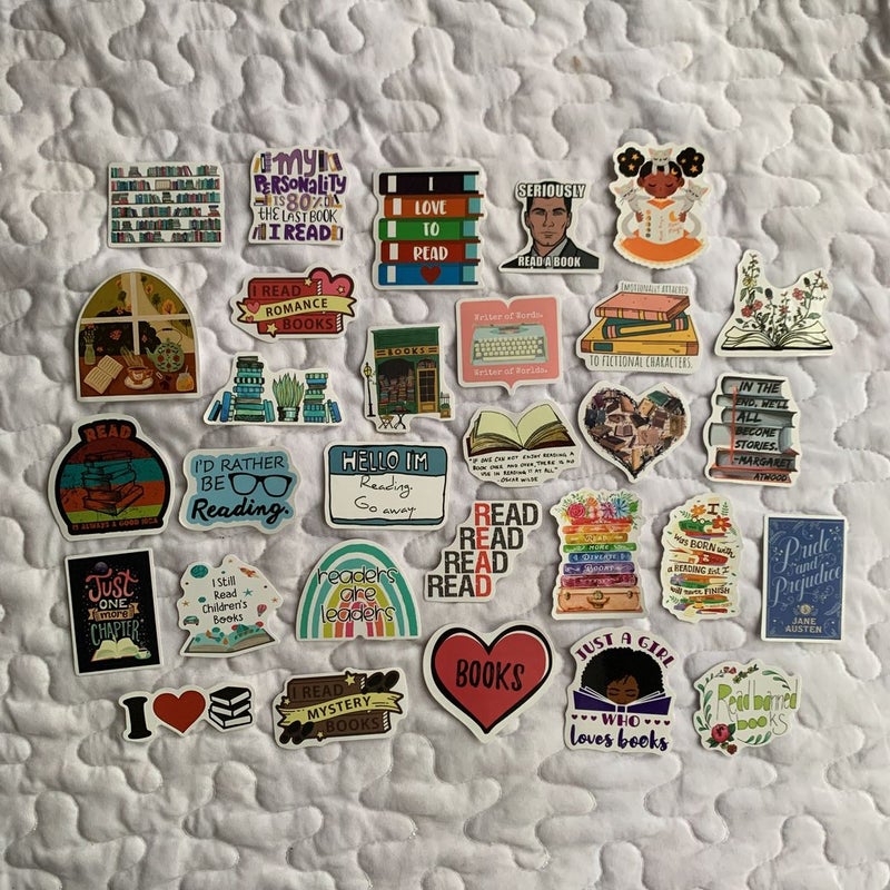 5 BOOK RELATED STICKERS! 📚