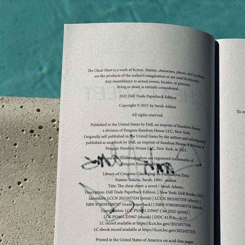 SIGNED by hand THE CHEAT SHEET