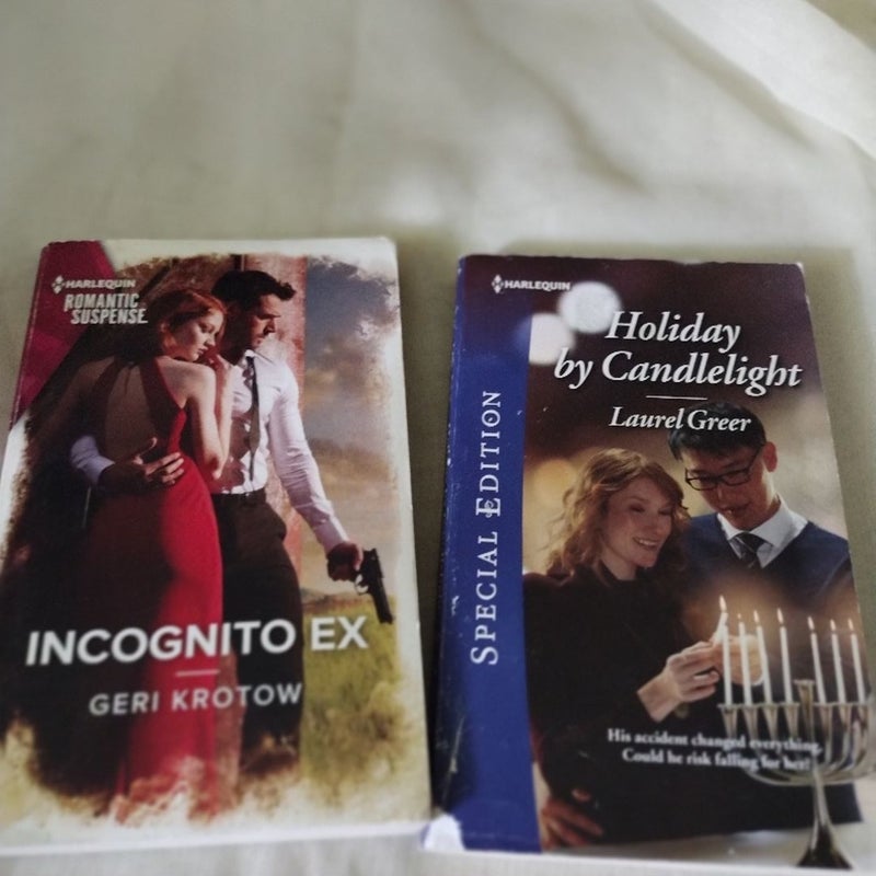 Holiday by Candlelight and Incognito Ex Two Romance Novels 