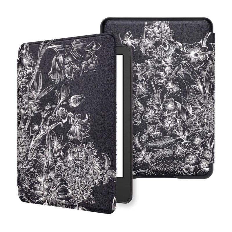 Black Flower 6” Kindle Case