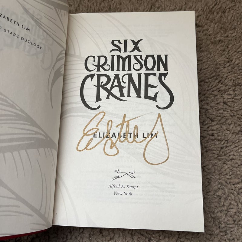 Six Crimson Cranes Signed!