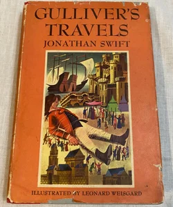 VINTAGE 1954 BOOK CLUB JUNIOR DELUXE EDITION GULLIVER'S TRAVELS JONATHAN SWIFT
