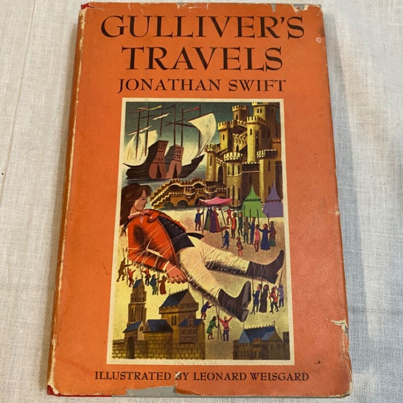 VINTAGE 1954 BOOK CLUB JUNIOR DELUXE EDITION GULLIVER'S TRAVELS JONATHAN SWIFT