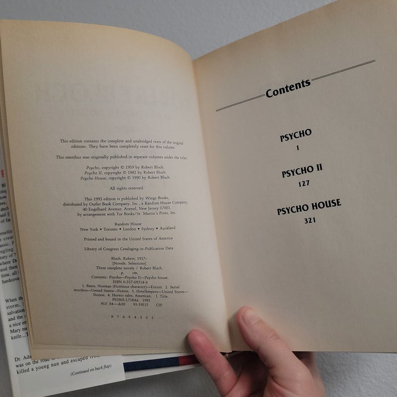 Three Comple Novels: Psycho/Psycho II/Psycho House
