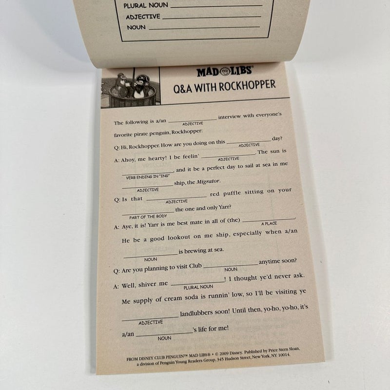 Disney Club Penguin Mad Libs, Word Game