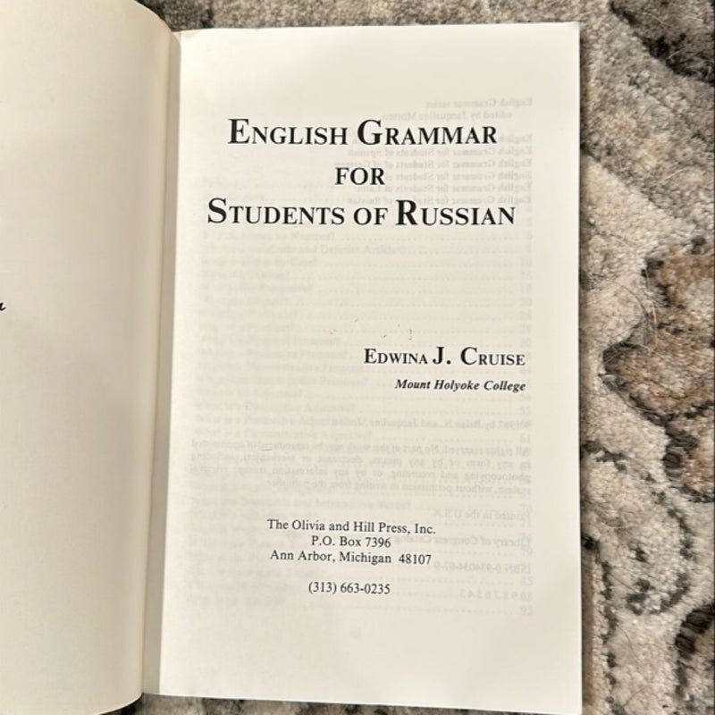 English Grammar for Studets of Russian