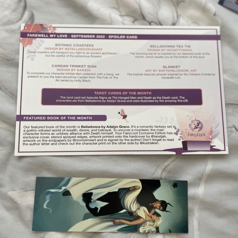 Fairyloot Info Card and Bookmark