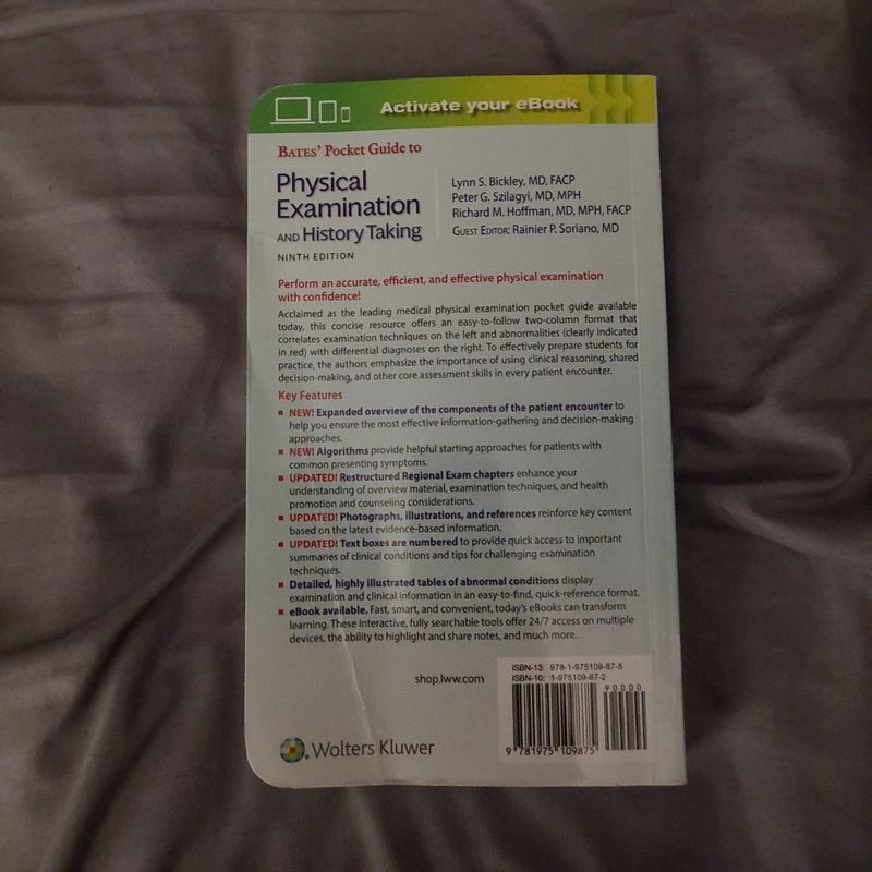 Bates' Pocket Guide to Physical Examination and History Taking