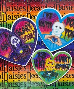 Inspired Halloween Horror Love Holographic Sticker Set