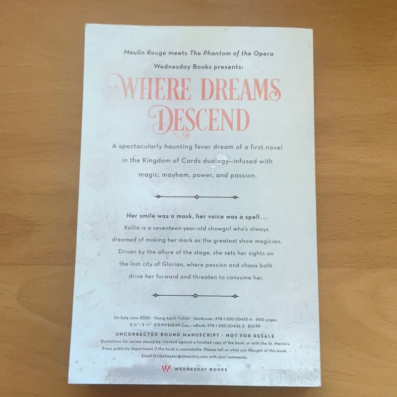 Where Dreams Descend (bound manuscript)