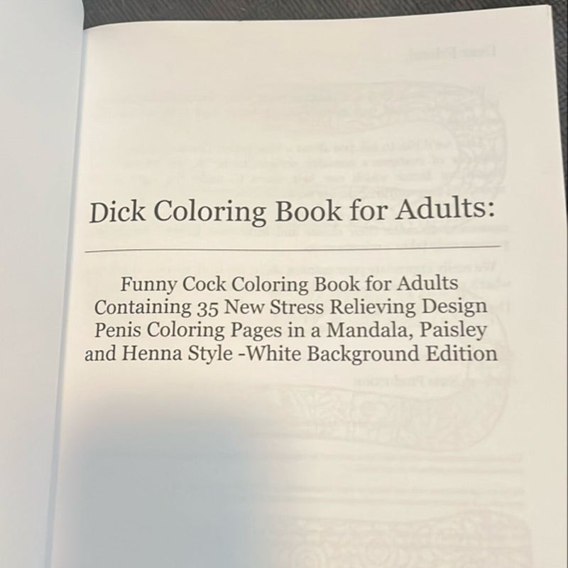 Dicks Coloring Book for Adults