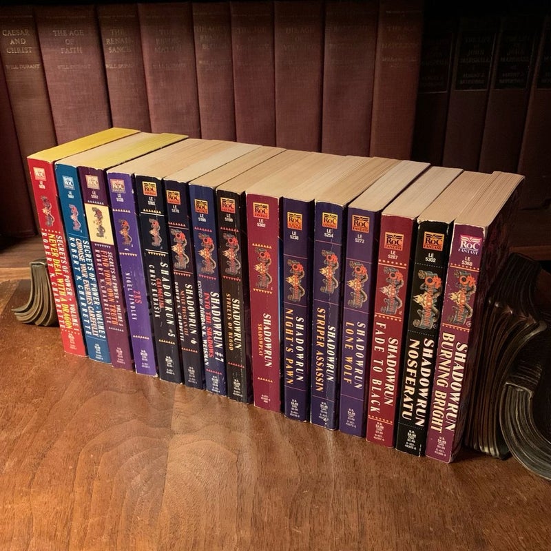 Shadowrun Starter Collection: 1-15 Original Shadowrun Novels: Never Deal with a Dragon, Choose Your Enemies Carefully, Find Your Own Truth, 2XS, Changeling, Never Trust an Elf, Into the Shadows, Streets of Blood, Shadowplay, Night’s Pawn, Striper Assassin, Lone Wolf, Fade to Black, Nosferatu, Burning Bright