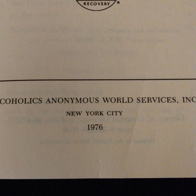 Alcoholics Anonymous Third Edition VINTAGE 1976