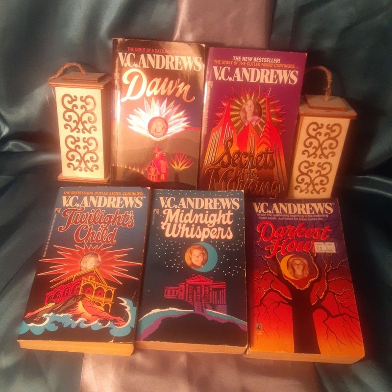 V.C. Andrew's complete Cutler 5 book set, Dawn, Midnight Whispers , Secrets of the Morning, Darkest Hour, Twilights Child