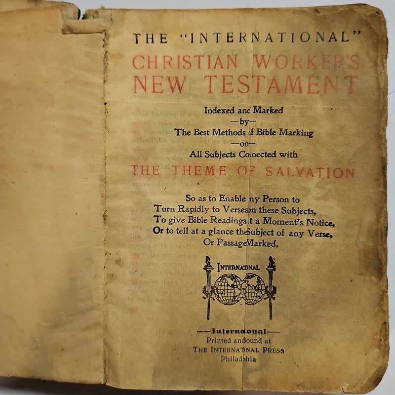 1902 CHRISTIAN WORKERS NEW TESTAMENT KJV