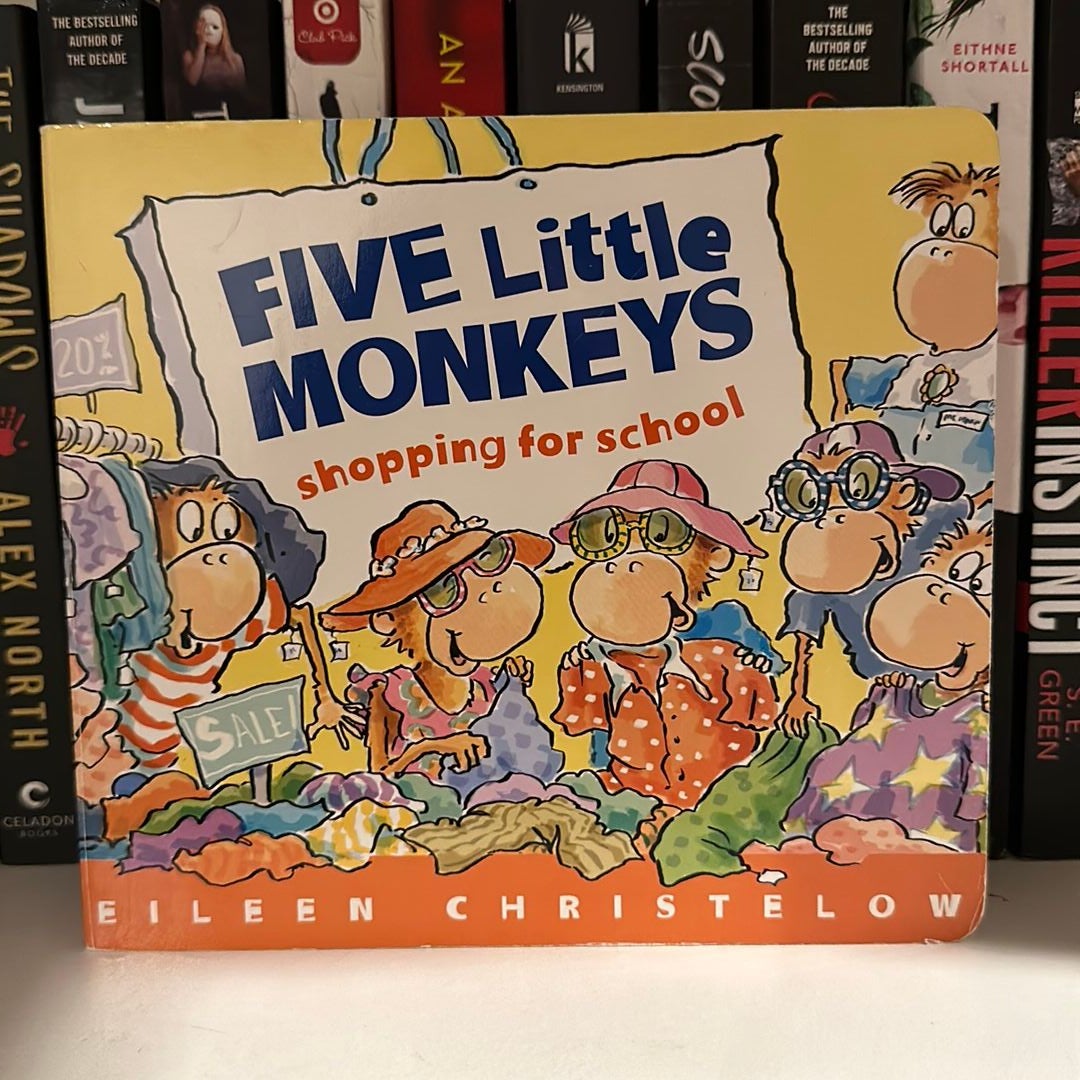 Five Little Monkeys Shopping for School Board Book