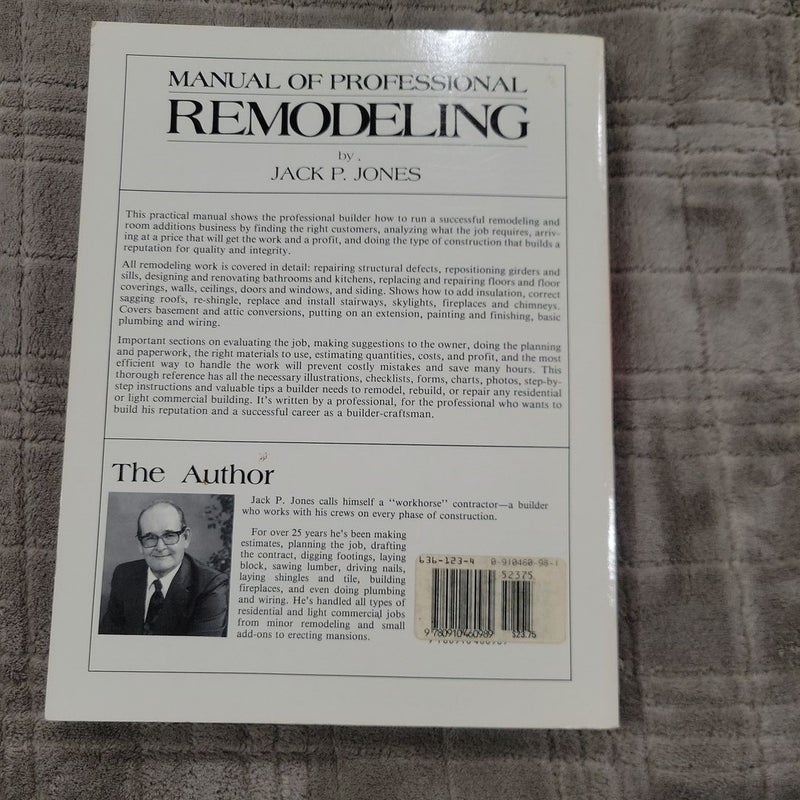 Manual of Professional Remodeling