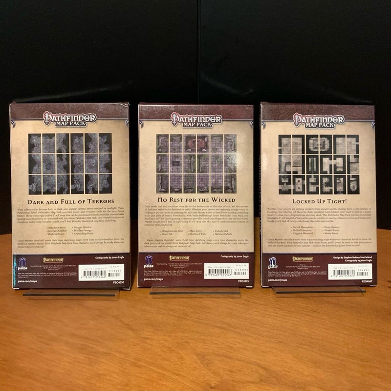 Pathfinder Map Pack Lot: Cave Chambers, Evil Ruins, Secret Rooms