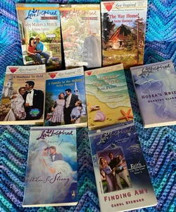 Collection of 9 “Love Inspired” Books AMISH CHRISTMAS JOY, THE RISK OF LOVING, A LOVE SO STRONG, A FAMILY IN THE MAKING, THE WAY HOME, HOSEA’S BRIDE, FAITH ON THE LINE, BABY MAKES A MATCH, & A HUSBAND TO HOLD