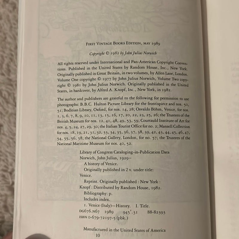 A History of Venice