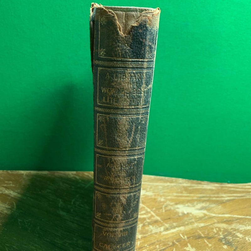 WORLD’S BEST LITERATURE Royal Edition #123 Of 1000 Antique 1896 Vol. VIII Book