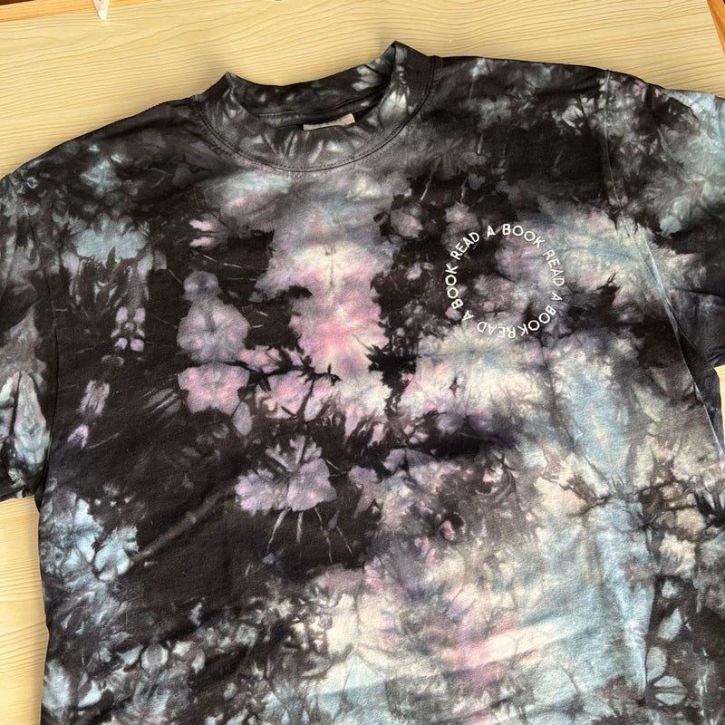 Inkwell Threads Read a Book Embroidered Tie-Dye Tee