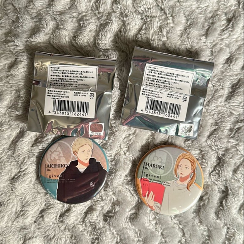 Given Anime Can Badges - Set of 2 - From Japan (2021)