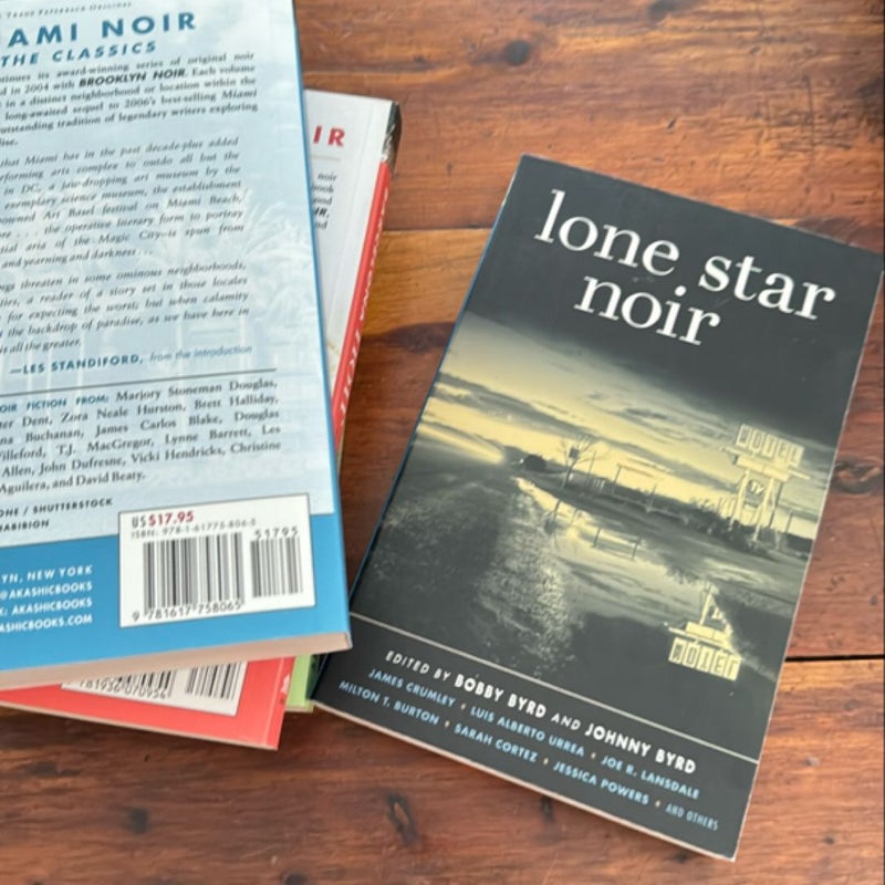 Portland Noir, Miami Noir, Havana Noir, Twin Cities Noir, Barcelona Noir, Tampa Bay Noir, Miami Noir, Lone Star Noir