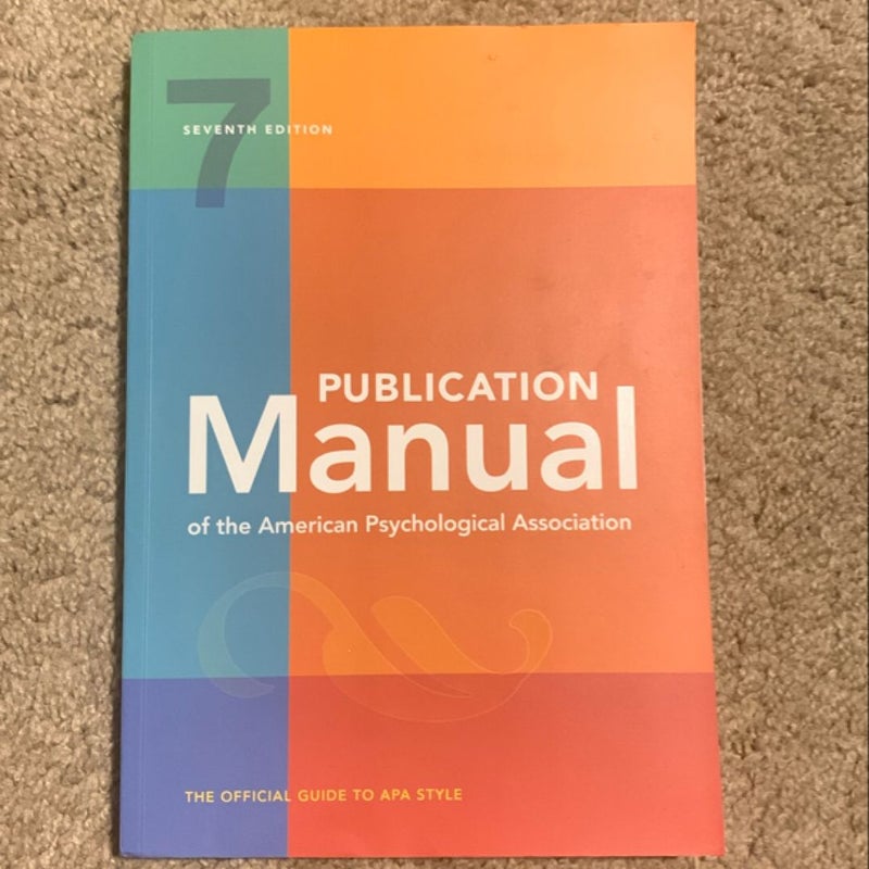 Publication Manual of the American Psychological Association