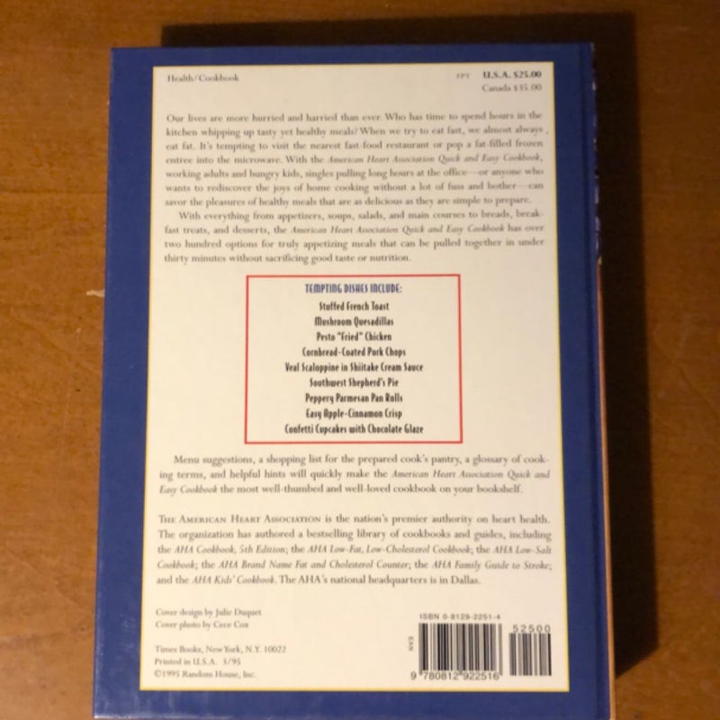 The American Heart Association Quick and Easy Cookbook