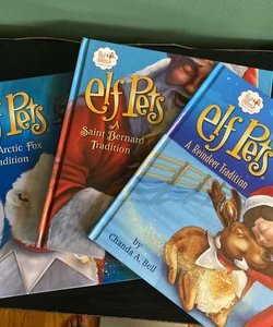 Elf Pets LOT- a Reindeer Tradition, a Saint Bernard Tradition and a Reindeer Tradition