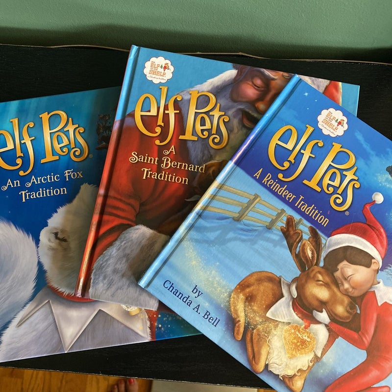 Elf Pets LOT- a Reindeer Tradition, a Saint Bernard Tradition and a Reindeer Tradition