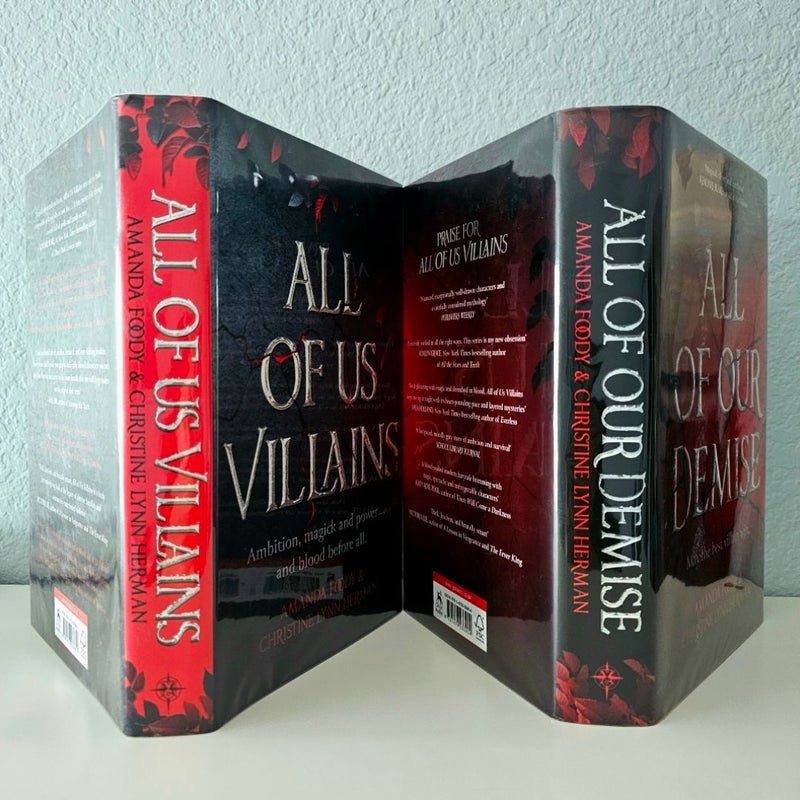 All Of Us Villains All Of Our Demise SIGNED Goldsboro 1st UK Edition Matching Numbers