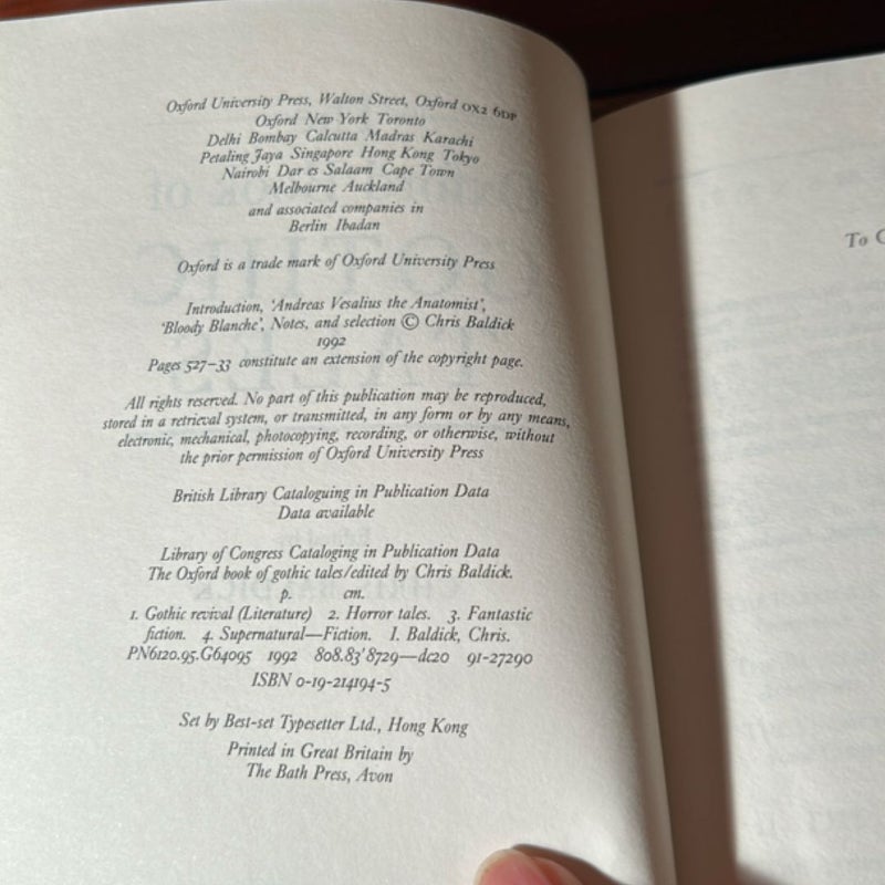 The Oxford Book of Gothic Tales (1992)