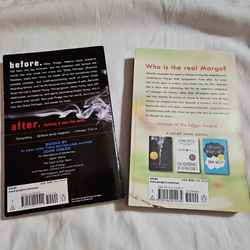 Looking for Alaska + Paper Towns - 2 book bundle