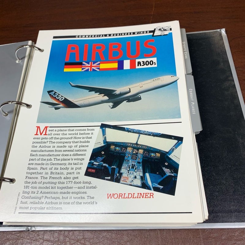 WHEELS AND WINGS Binder with 186 transportation cards by Field Publications 1988