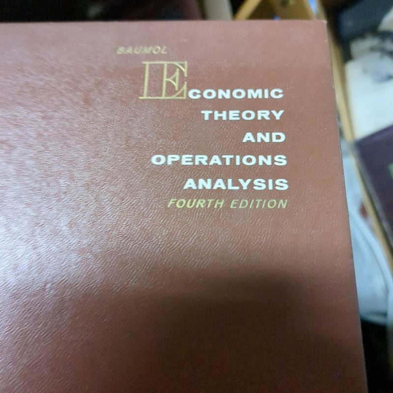 Economic theory and operations analysis. Fourth edition baumol