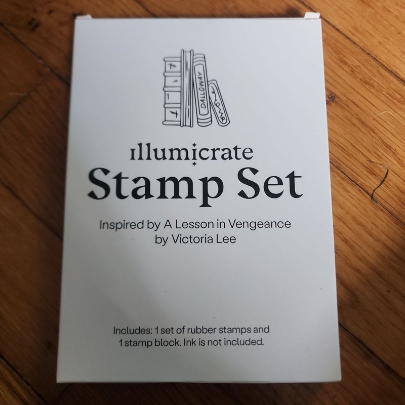 A Lesson in Vengeance illumicrate stamp set