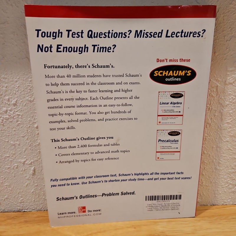 Schaum's Outlines Mathematical Handbook of Formulas and Tables 4th Ed.