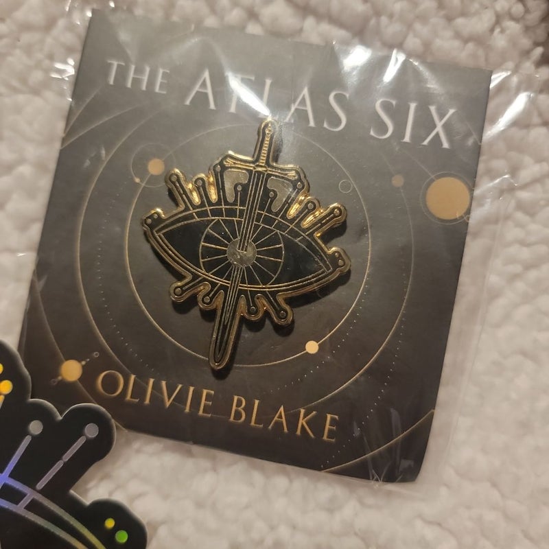 Atlas Six pin and sticker 