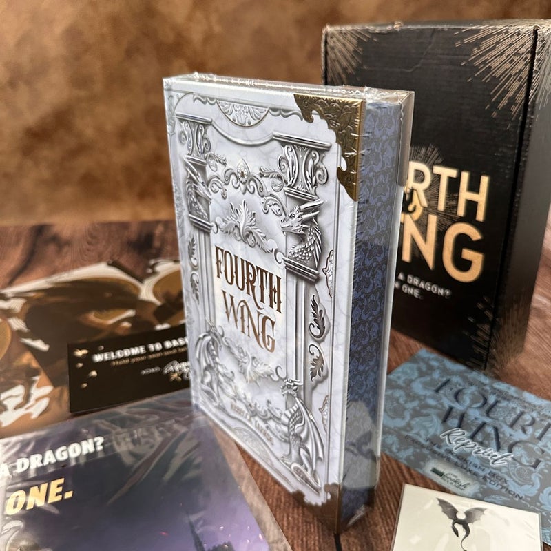 Bookish Box Fourth Wing reprint with Overlays with promo box