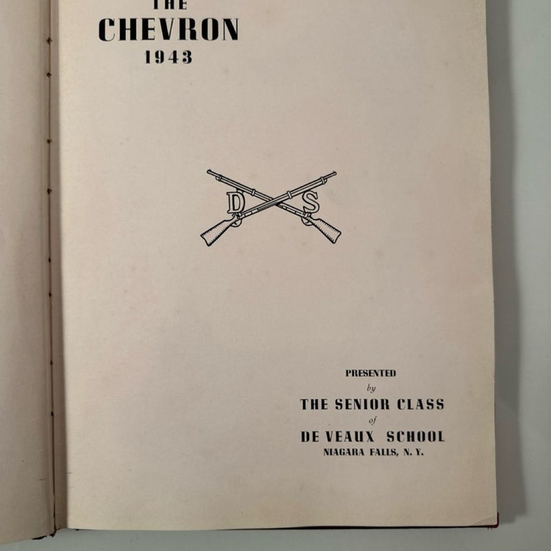 1943 De Veaux School Yearbook Niagara Falls NY Boys Church Prep Military Chevron