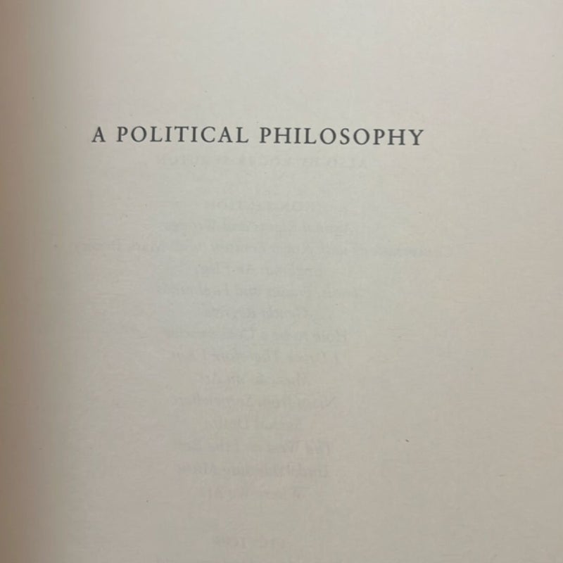 A Political Philosophy