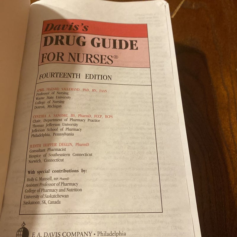 Davis’s Drug Guide for Nurses 