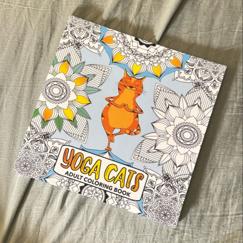 Yoga Cats Adult Coloring Book