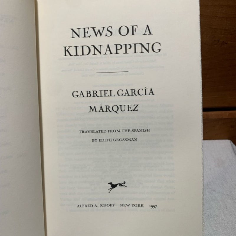 News of a Kidnapping (1st American ed.)