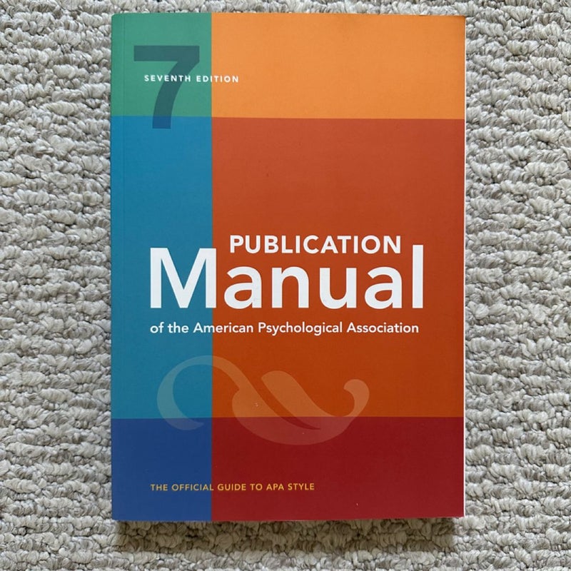 Publication Manual of the American Psychological Association